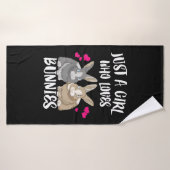 Alleen een meisje dat van Bunnies houdt | Bunny Lo Badhanddoek (Badhanddoek)