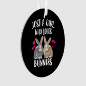 Alleen een meisje dat van Bunnies houdt | Bunny Lo Ornament (voorkant)