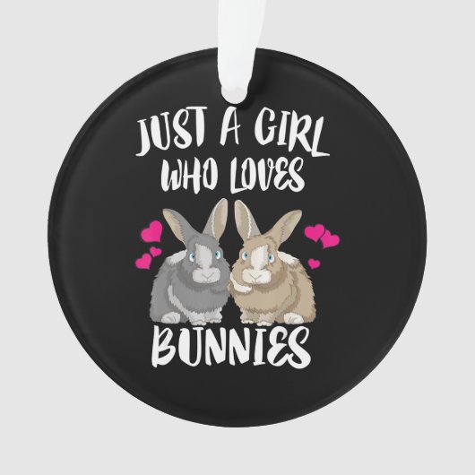 Alleen een meisje dat van Bunnies houdt | Bunny Lo Ornament (voorkant)