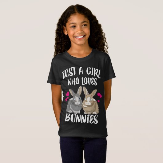Alleen een meisje dat van Bunnies houdt | Bunny Lo T-shirt (Voorkant volledig)