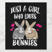 Alleen een meisje dat van Bunnies houdt | Bunny Lo Wijn Etiket (Enkel label)