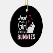 Alleen een meisje dat van Bunnies houdt | Cute Bun Keramisch Ornament (Rechts)