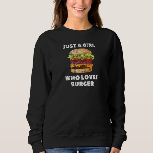 Alleen een meisje dat van Burger Cheeseburger Hamb Trui (Voorkant)