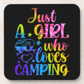 Alleen een meisje dat van Camping houdt Bier Onderzetter (Voorkant)