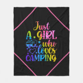 Alleen een meisje dat van Camping houdt Fleece Deken (Voorkant)