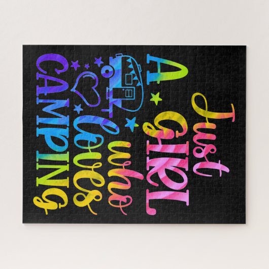 Alleen een meisje dat van Camping houdt Legpuzzel (Horizontaal)