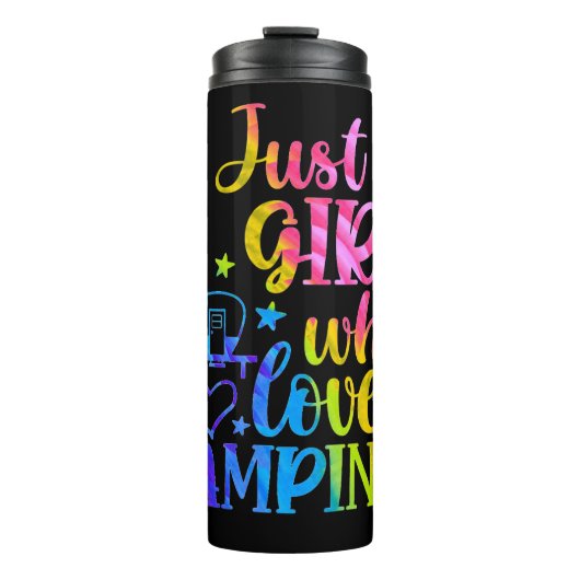 Alleen een meisje dat van Camping houdt Thermosbeker (Voorkant)