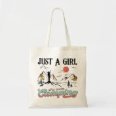 Alleen een meisje dat van Camping houdt Tote Bag (Voorkant)