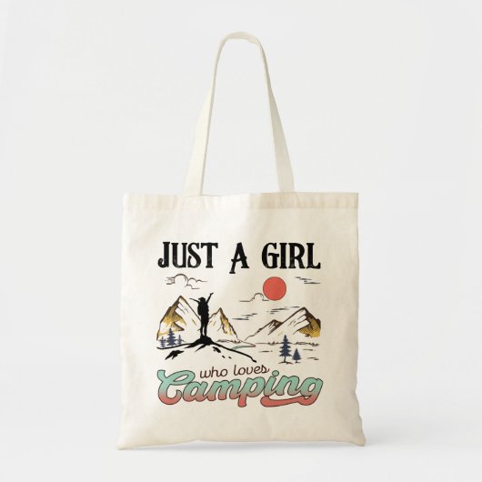Alleen een meisje dat van Camping houdt Tote Bag (Voorkant)