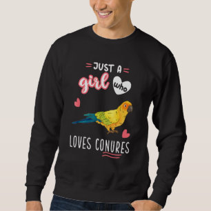 Alleen een meisje dat van Conures Parrot Bird houd Trui
