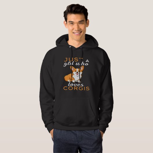 Alleen een meisje dat van Corgis Essential houdt Hoodie (Voorkant volledig)