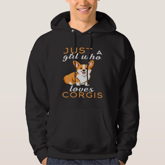 Alleen een meisje dat van Corgis Essential houdt Hoodie (Voorkant)
