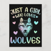 Alleen een meisje dat van Cute Wolves houdt Briefkaart (Voorkant)