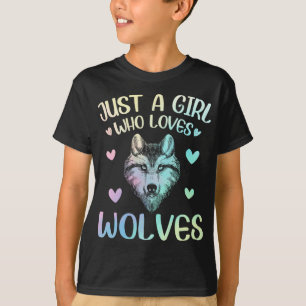 Alleen een meisje dat van Cute Wolves houdt T-shirt