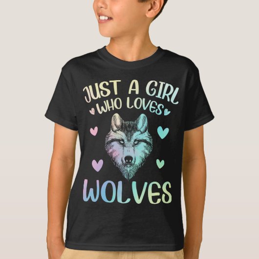 Alleen een meisje dat van Cute Wolves houdt T-shirt (Voorkant)