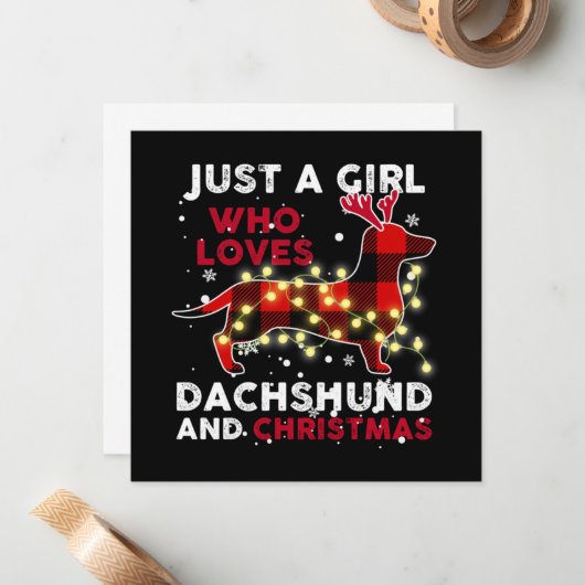 Alleen een meisje dat van Dachshund houdt en van K Notitiekaartje (Voorkant / Achterkant in situ)