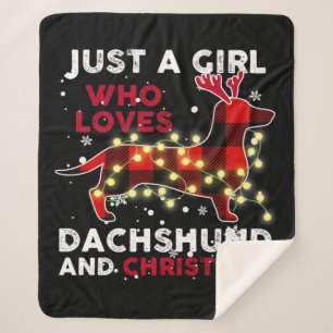 Alleen een meisje dat van Dachshund houdt en van K Sherpa Deken