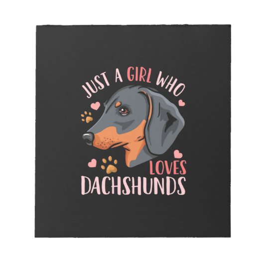 Alleen een meisje dat van Dachshunds houdt Notitieblok (Voorkant)