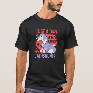 Alleen een meisje dat van Dachshunds Weiner Dog ho T-shirt