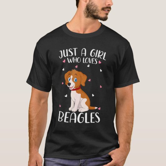 Alleen een meisje dat van de Beagles houdt T-shirt (Voorkant)