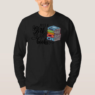 Alleen een meisje dat van de bibliotheek van boeke t-shirt