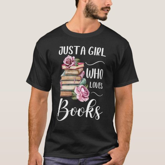 Alleen een meisje dat van de Boek houdt... een les T-shirt (Voorkant)