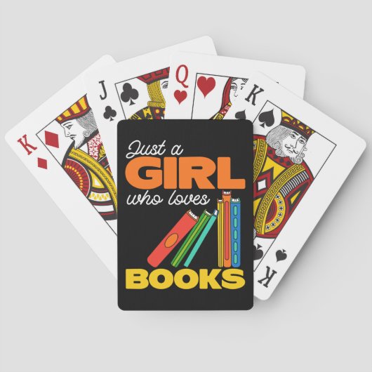 Alleen een meisje dat van de boekenlezer houdt pokerkaarten (Achterkant)