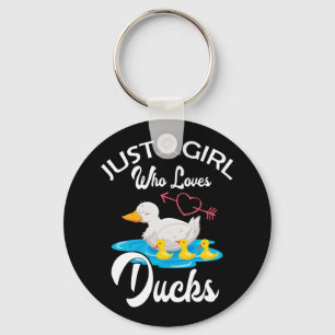 Alleen een meisje dat van de Ducks Duck Eigenaar L Sleutelhanger