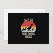 Alleen een meisje dat van de Ducks Duck Owner Love Aankondigingskaart (Voorkant / Achterkant)