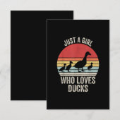 Alleen een meisje dat van de Ducks Duck Owner Love Informatiekaartje (Voorkant / Achterkant)