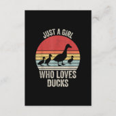Alleen een meisje dat van de Ducks Duck Owner Love Informatiekaartje (Voorkant)