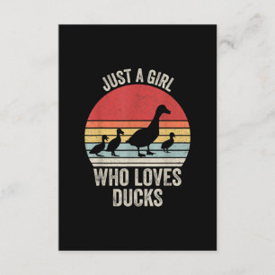 Alleen een meisje dat van de Ducks Duck Owner Love Informatiekaartje