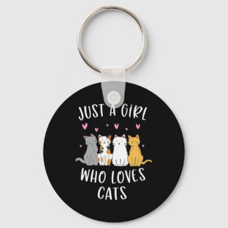 Alleen een meisje dat van de kattenstaart houdt sleutelhanger