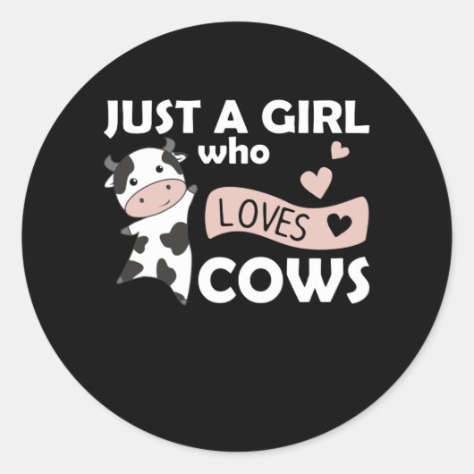 Alleen een meisje dat van de Koe houdt, stort de K Ronde Sticker (Voorkant)