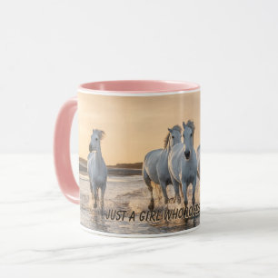 Alleen een meisje dat van de Mok van paarden houdt