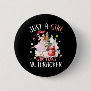 Alleen een meisje dat van de Nutcrackers kerstball Ronde Button 5,7 Cm