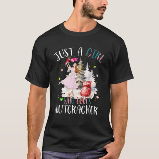Alleen een meisje dat van de Nutcrackers kerstball T-shirt (Voorkant)
