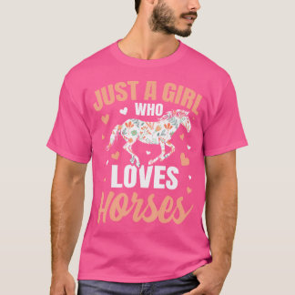 Alleen een meisje dat van de paardenrennen houdt t-shirt