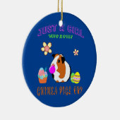 Alleen een meisje dat van de parelhoenders houdt keramisch ornament (Rechts)