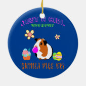 Alleen een meisje dat van de parelhoenders houdt keramisch ornament (Achterkant)