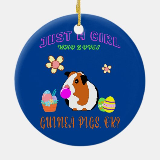 Alleen een meisje dat van de parelhoenders houdt keramisch ornament (Achterkant)