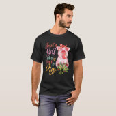 Alleen een meisje dat van de Varkens Bloemen houdt T-shirt (Voorkant volledig)