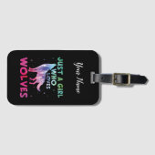 Alleen een meisje dat van de Waterverf van de Wolv Bagagelabel (Voorkant (horizontaal))