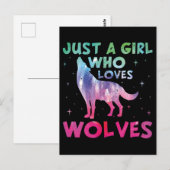 Alleen een meisje dat van de Waterverf van de Wolv Briefkaart (Voorkant / Achterkant)