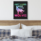 Alleen een meisje dat van de Waterverf van de Wolv Canvas Afdruk (Insitu (Slaapkamer))