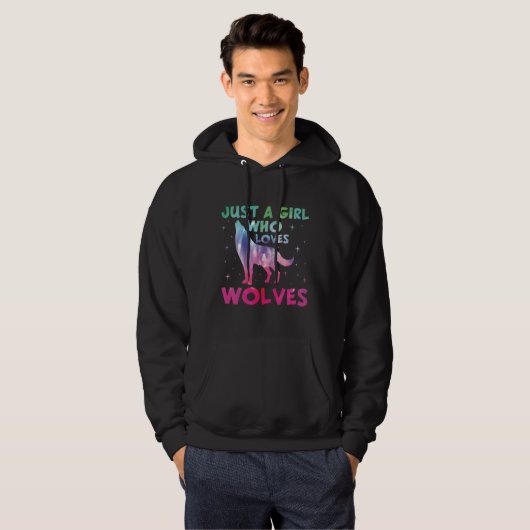 Alleen een meisje dat van de Waterverf van de Wolv Hoodie (Voorkant volledig)