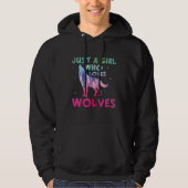 Alleen een meisje dat van de Waterverf van de Wolv Hoodie (Voorkant)