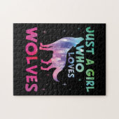 Alleen een meisje dat van de Waterverf van de Wolv Legpuzzel (Horizontaal)