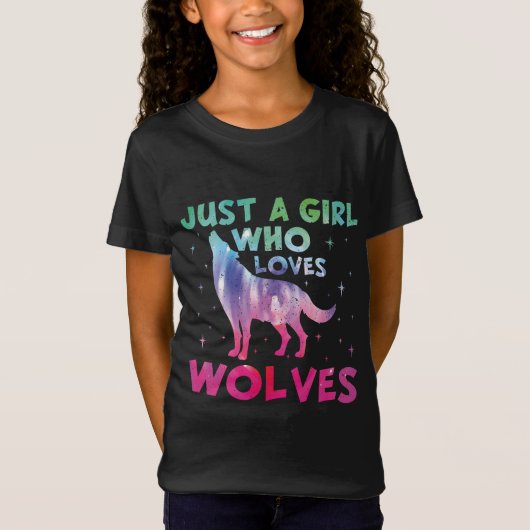 Alleen een meisje dat van de Waterverf van de Wolv T-shirt (Voorkant)