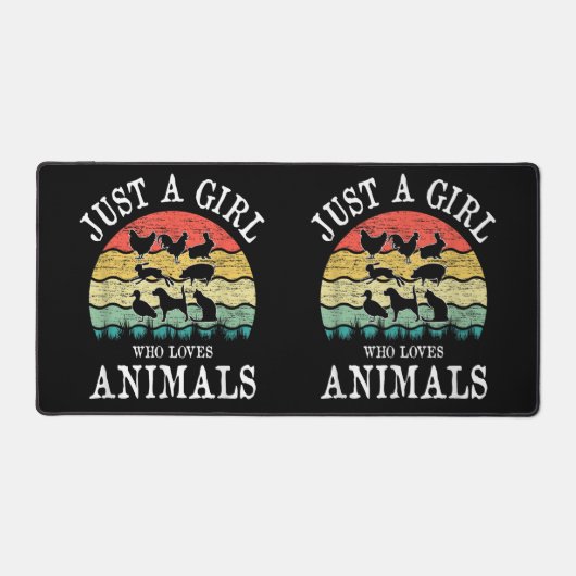 Alleen een meisje dat van dieren houdt bureaumat (Voorkant)